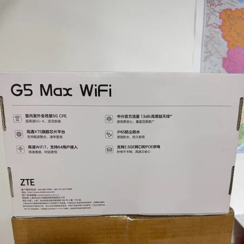 ZTE G5 Max WiFi MC7523 SDX75 5G Indoor & Outdoor CPE Router WiFi 7 BE3600
