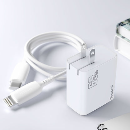 Carregador rápido Trusmi GaN PD65W USB-A + USB-C + USB-L (UE/EUA/Reino Unido)