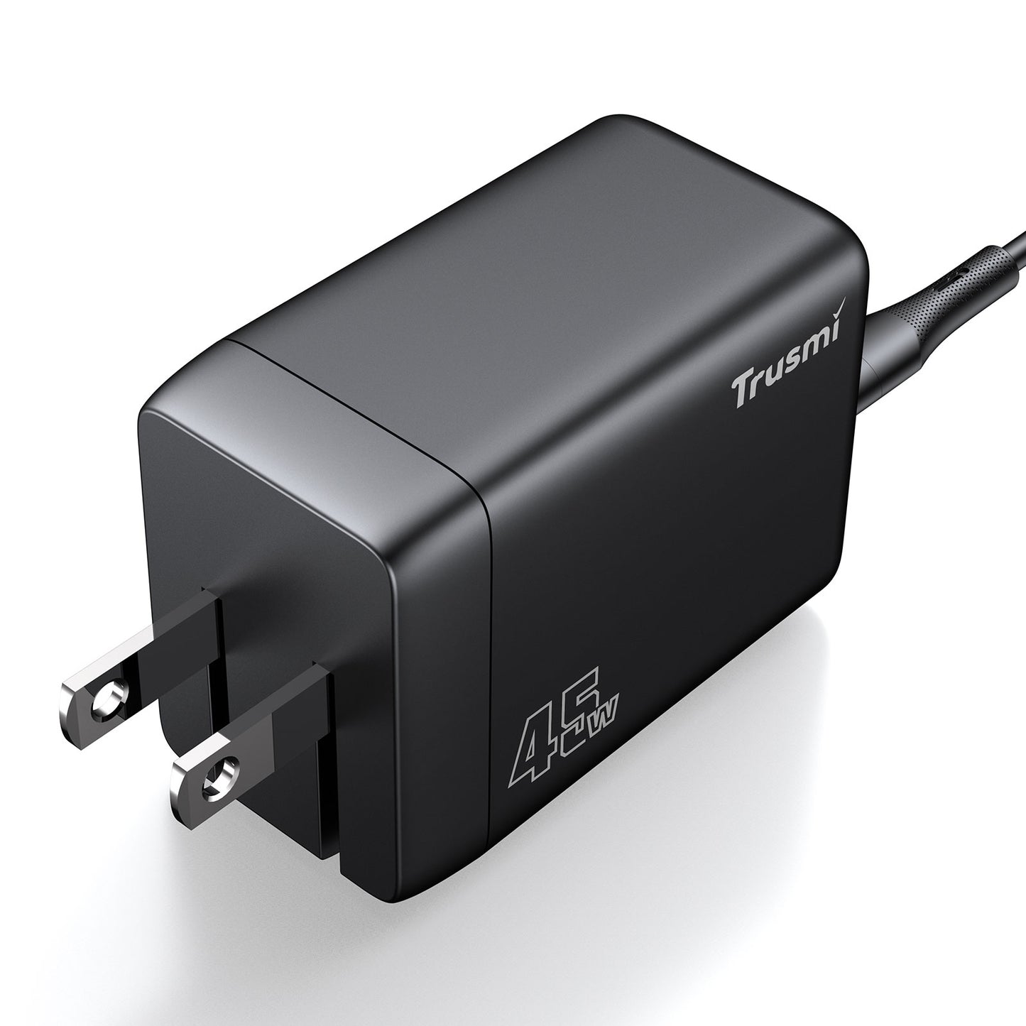 Carregador rápido Trusmi MINI PD45W GAN USB-A + USB-C com conjunto de cabos USB-C para USB-C de 60 W (EUA/Reino Unido/UE)