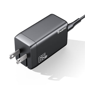 Trusmi MINI PD65W GaN Carregador rápido e conjunto de cabos USB-C para USB-C de 60 W (EUA/Reino Unido/UE)