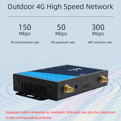 Dual Network Ports 4G LTE CAT4 Industrial CPE WiFi Router LT220
