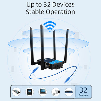 Dual Network Ports 4G LTE CAT4 Industrial CPE WiFi Router LT220