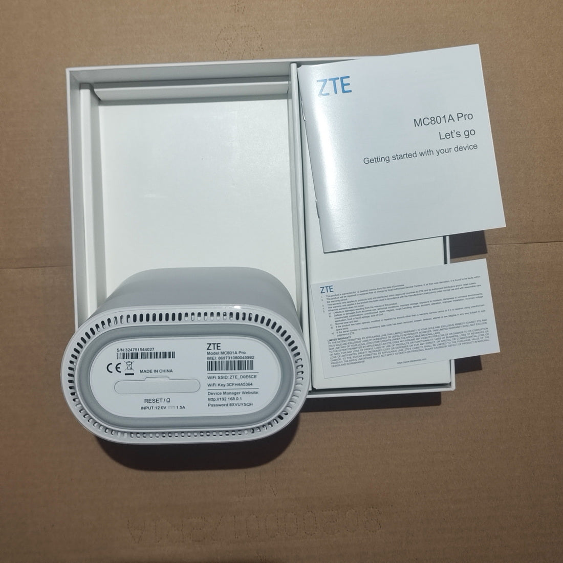 ZTE MC801A Pro SDX62 AX3600 WiFi 6 Indoor 5G CPE Router