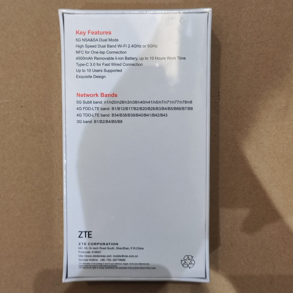 ZTE 5G Pocket WiFi U30 Air 4x4 MIMO NFC 4G LTE Mobile Hotspot