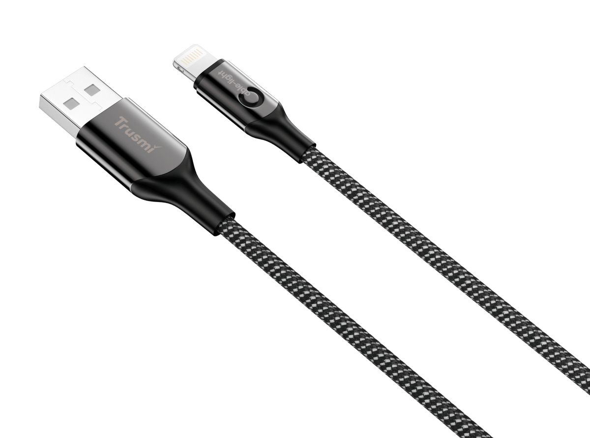 Cabo trançado Trusmi USB-A para USB-L Smart Power Off