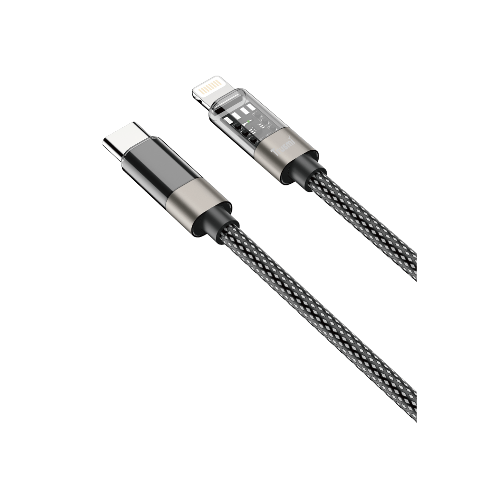 Cabo trançado arco-íris Trusmi PD 20 W USB-C para USB-L LED