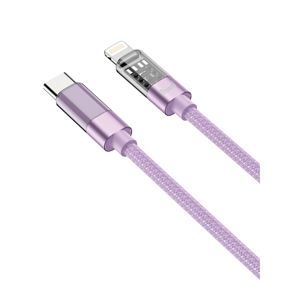 Trusmi PD 20W USB-C to USB-L LED Rainbow Braided Cable