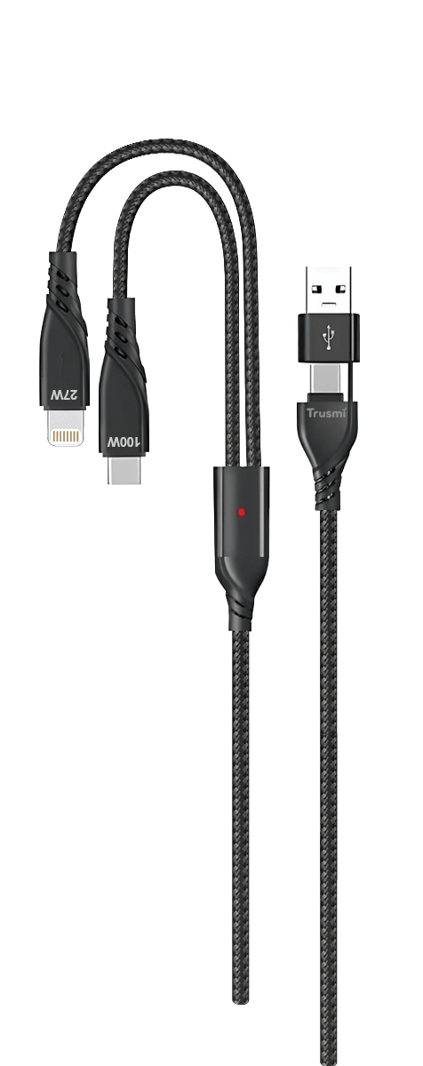 Trusmi 2 IN 1 100W Charging Braided Cable