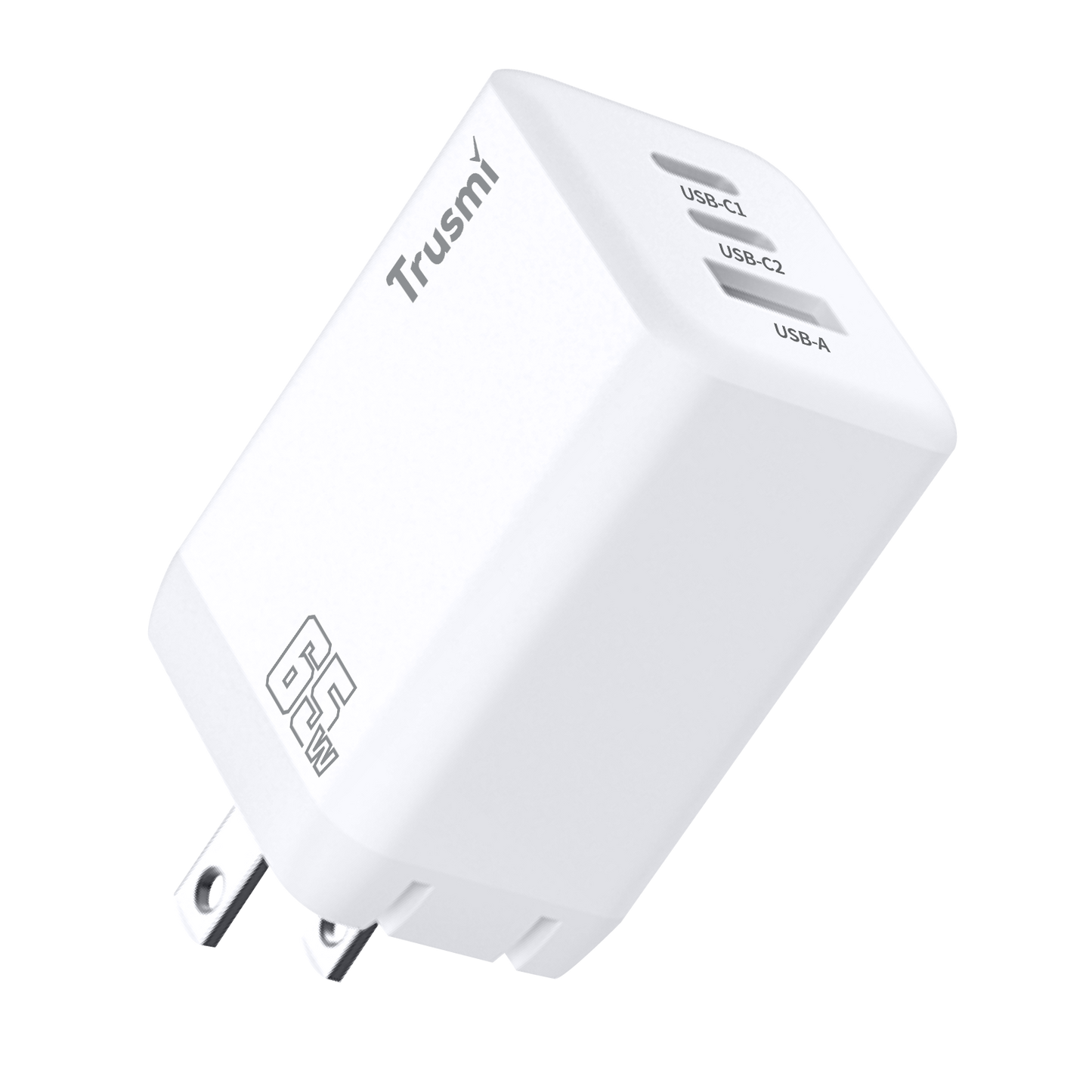 Trusmi GaN PD65W USB-A + USB-2C  Fast Charger (US/UK/EU)