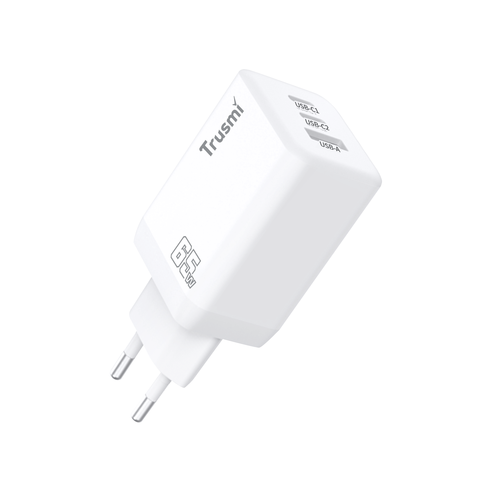 Trusmi GaN PD65W USB-A + USB-2C  Fast Charger (US/UK/EU)