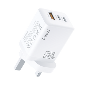 Trusmi GaN PD65W USB-A + USB-2C  Fast Charger (US/UK/EU)