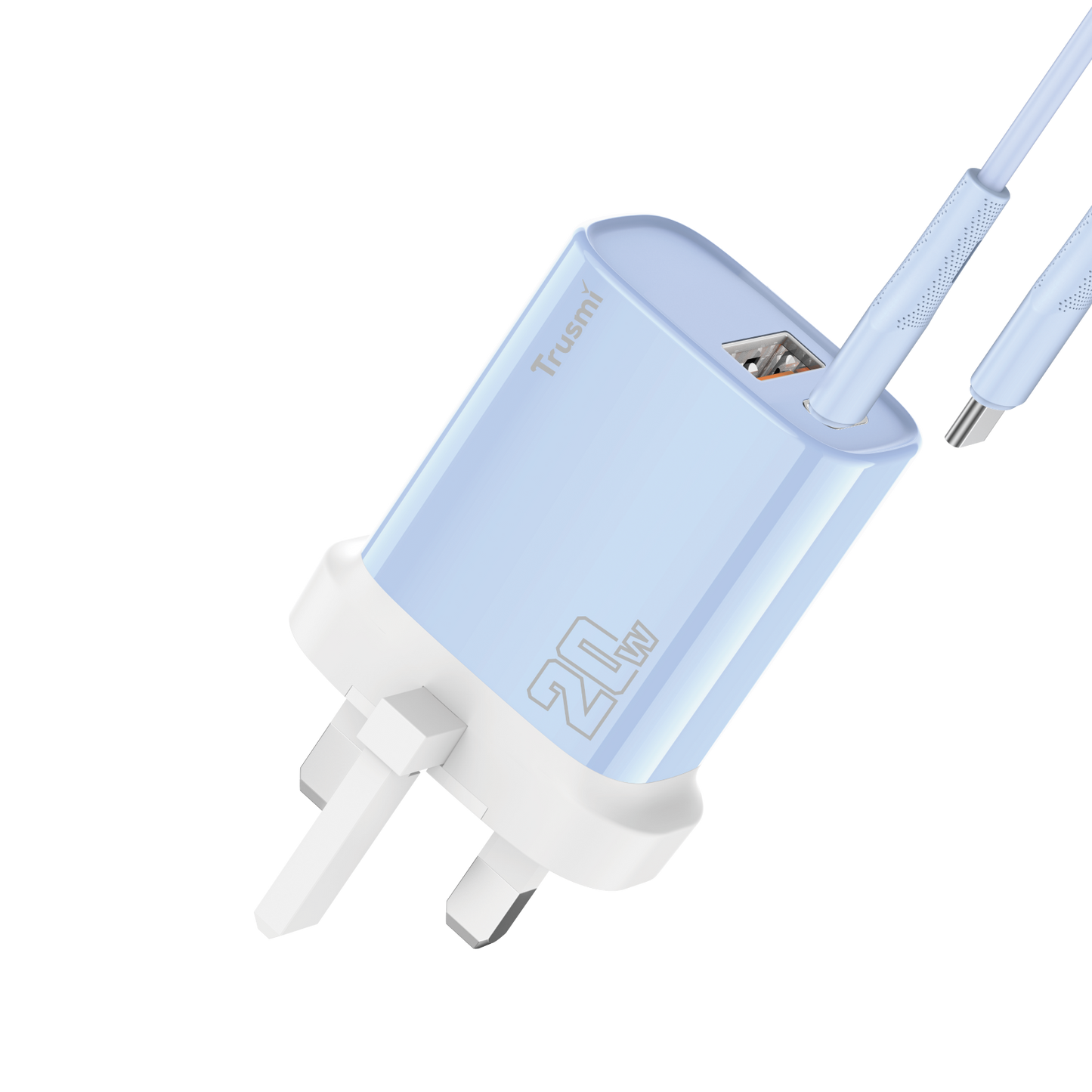 Trusmi PD20W USB-A + USB-C charger set With USB-C to USB-C 60W cable (UK/EU/US)