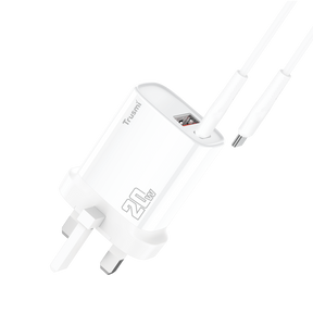 Trusmi PD20W USB-A + USB-C charger set With USB-C to USB-C 60W cable (UK/EU/US)