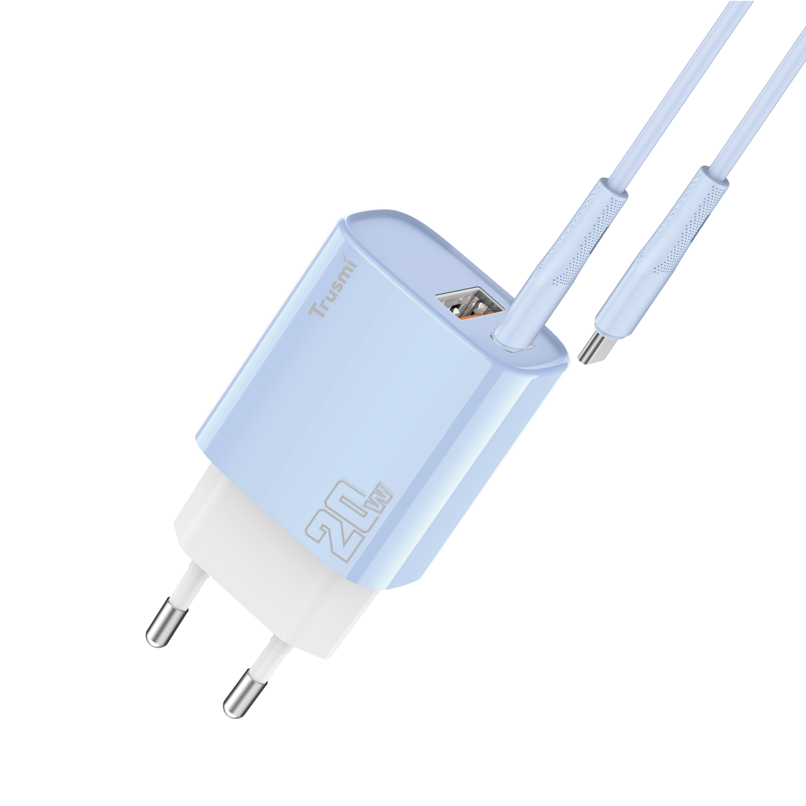 Trusmi PD20W USB-A + USB-C charger set With USB-C to USB-C 60W cable (UK/EU/US)