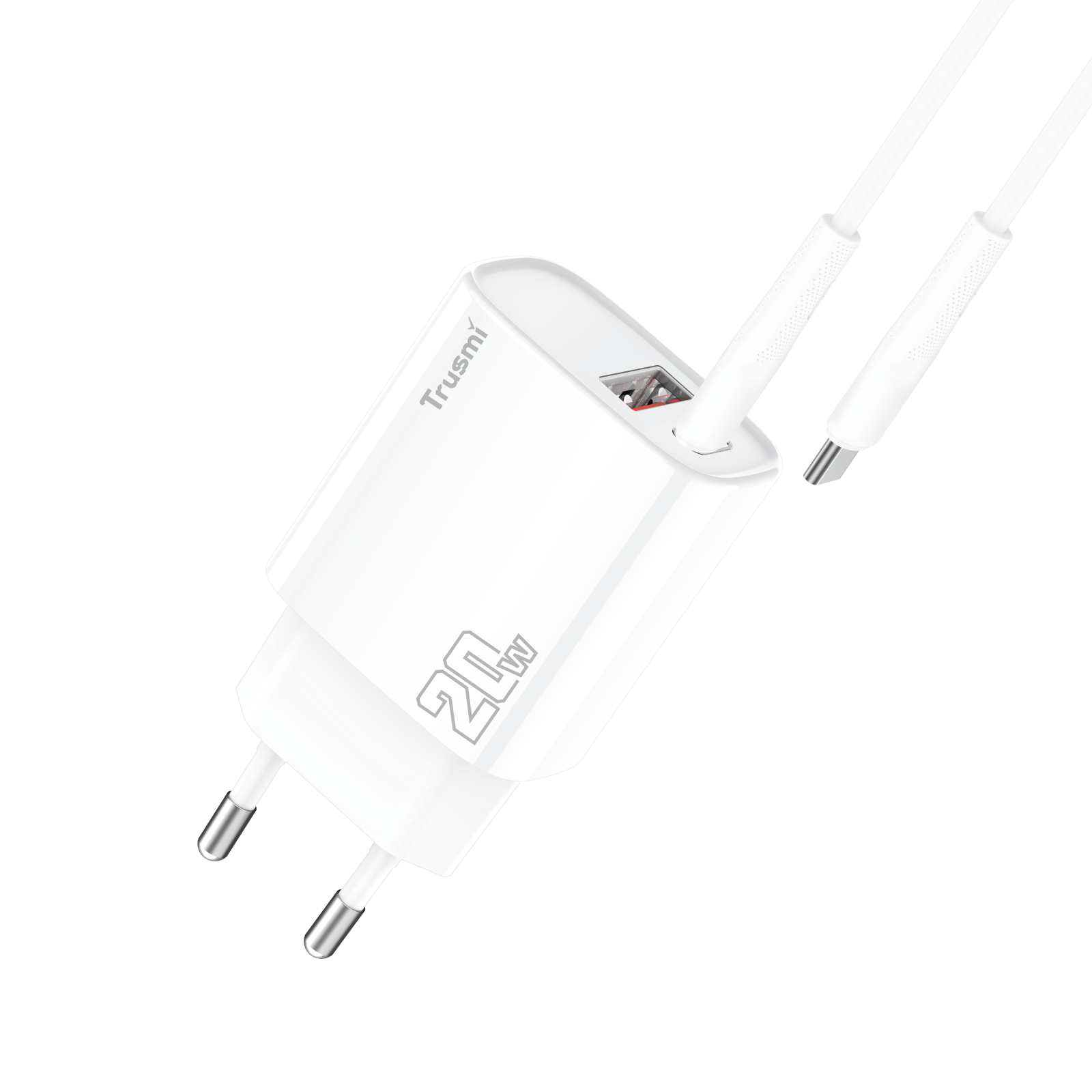 Trusmi PD20W USB-A + USB-C charger set With USB-C to USB-C 60W cable (UK/EU/US)