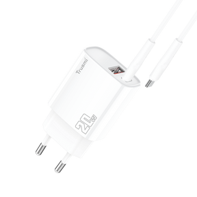 Trusmi PD20W USB-A + USB-C charger set With USB-C to USB-C 60W cable (UK/EU/US)