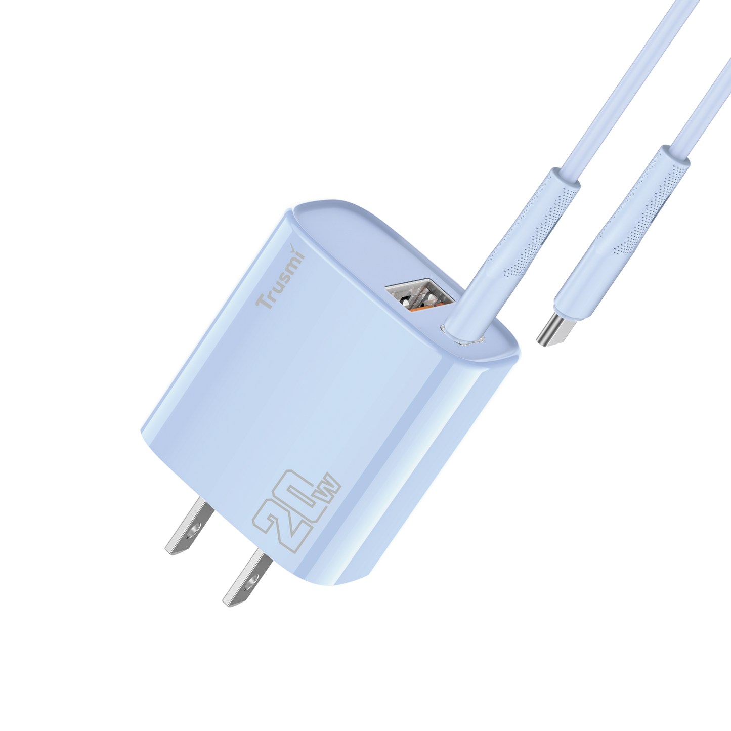 Trusmi PD20W USB-A + USB-C charger set With USB-C to USB-C 60W cable (UK/EU/US)