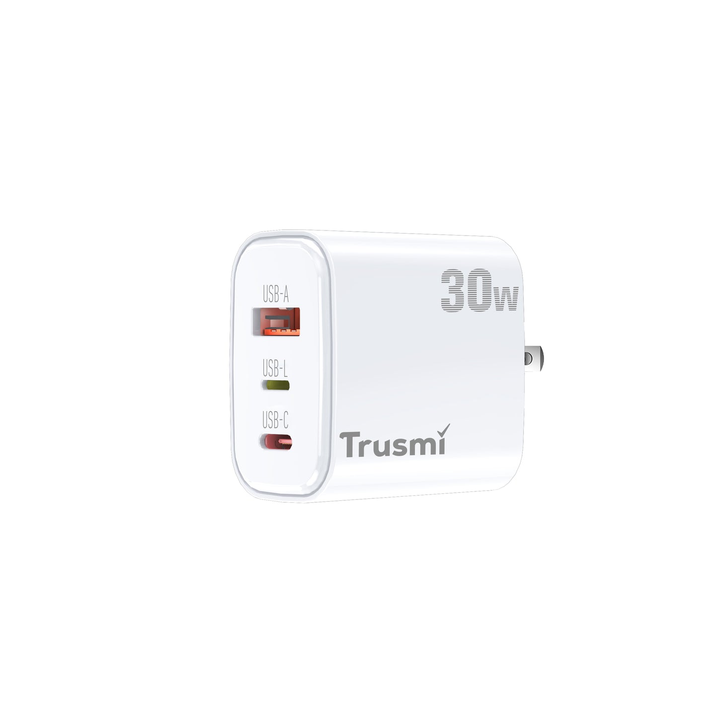 Trusmi GaN PD30W USB-A + USB-C + USB-L Fast Charger - (UK/EU/US)