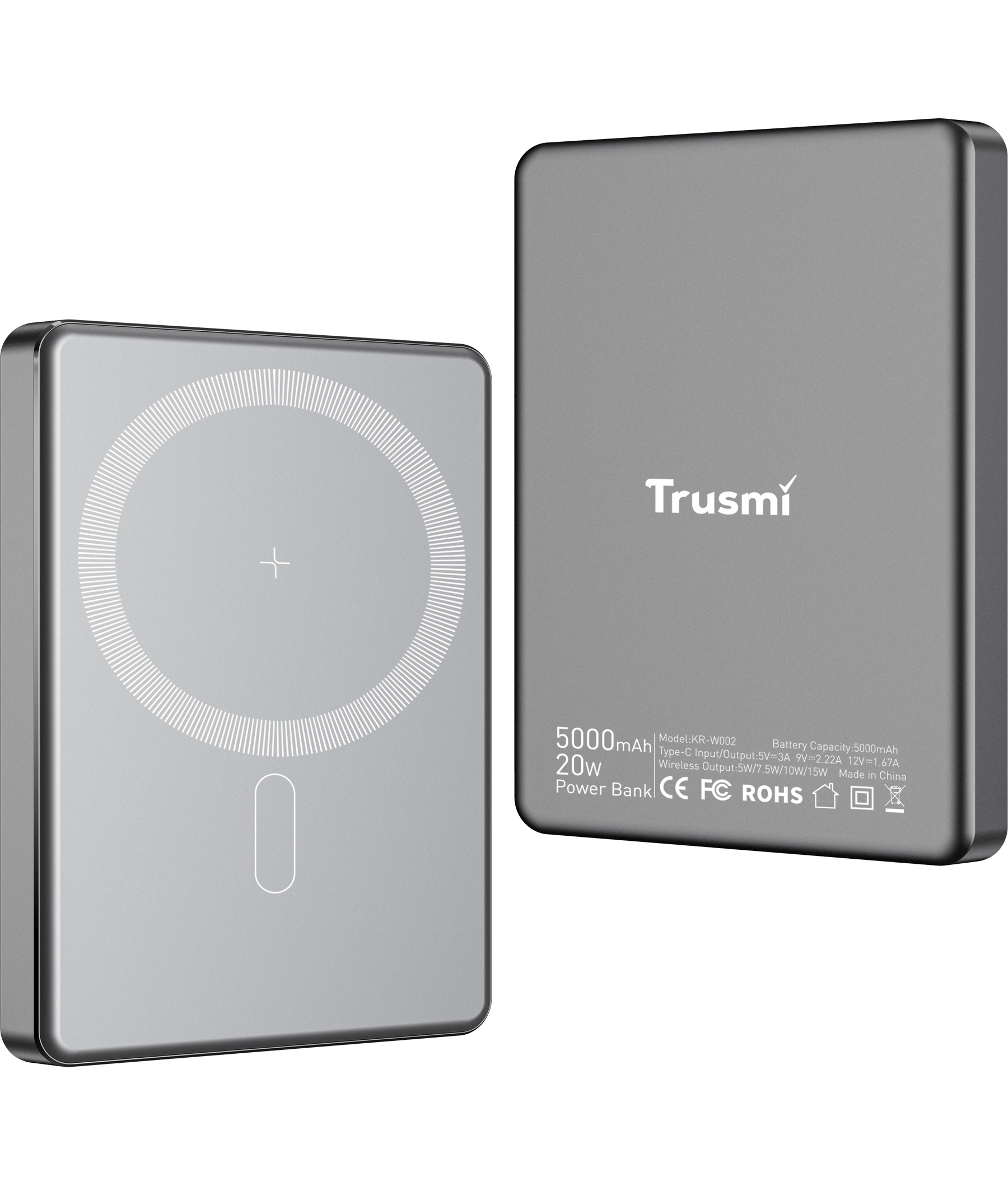 Trusmi Ultra Thin 5000mAh PD20W Magnetic Wireless Power Bank