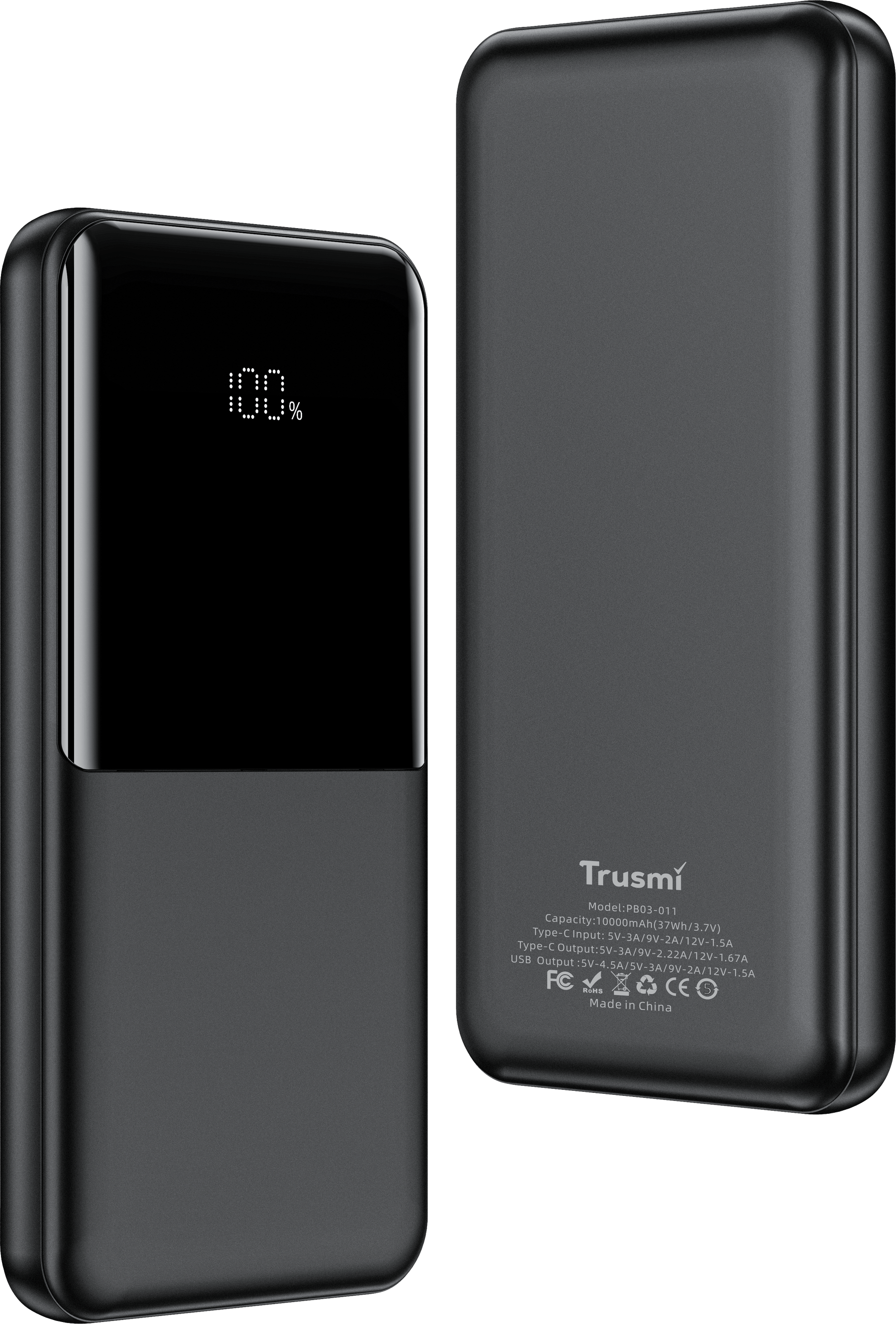 Banco de energia digital Trusmi 10000mAh PD 22,5W