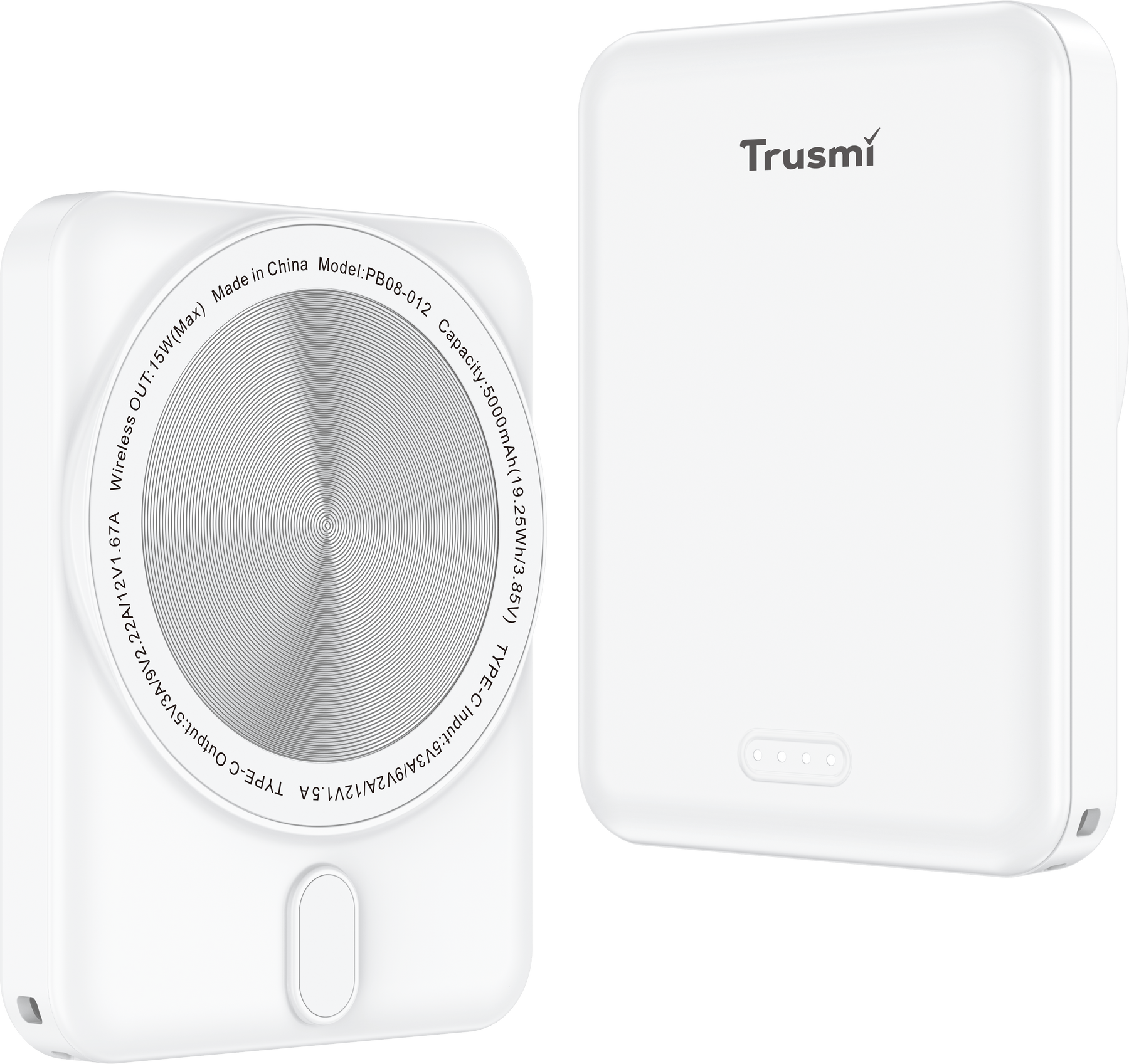 Trusmi 5000mAh Magnetic Wireless Power Bank - PD20W, 15W Fast Charging